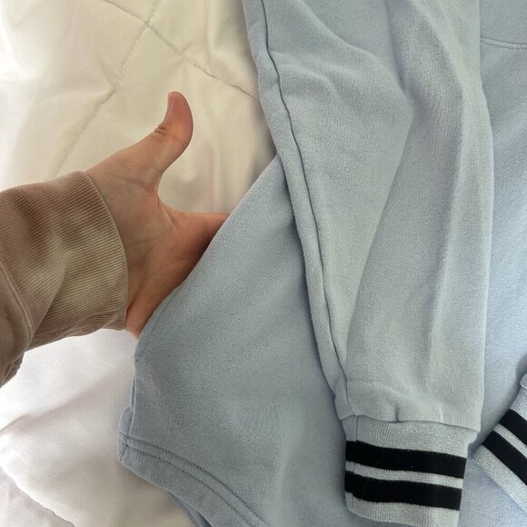 VS Victorias Secret Pink 1/4 Button Up Pullover Sweatshirt Light Blue Womens XS - Picture 4 of 7